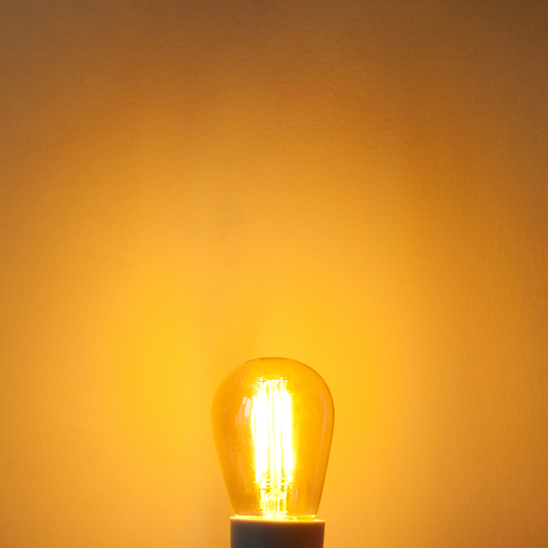 Gold Tint S14 E26/E27 Base 4W LED Vintage Antique Filament Light Bulb, 40W Equivalent, 4-Pack, AC100-130V or 220-240V